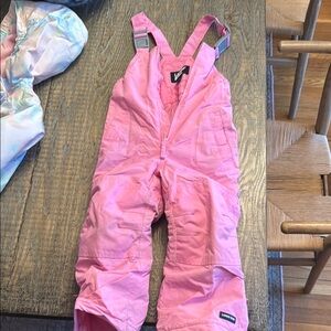 Lands' End Pink Snow Bib Overalls